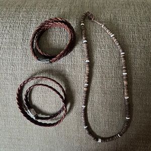 Bracelets are true leather, have a magnetic clip